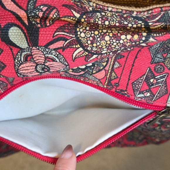 Sakroots Red and Tan Floral Tote Bag - Picture 8 of 13
